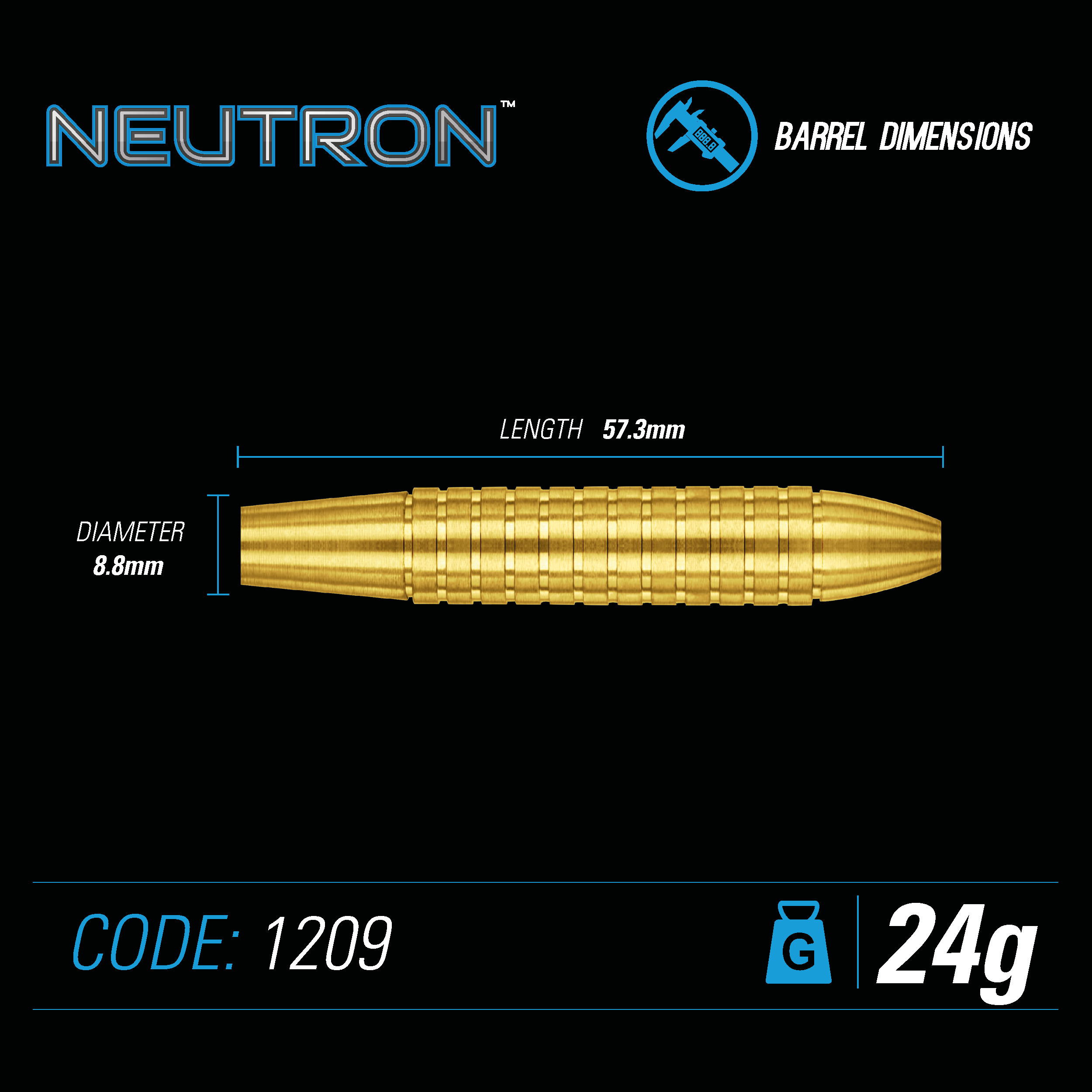  Winmau Neutron Brass Steeldarts (24g)