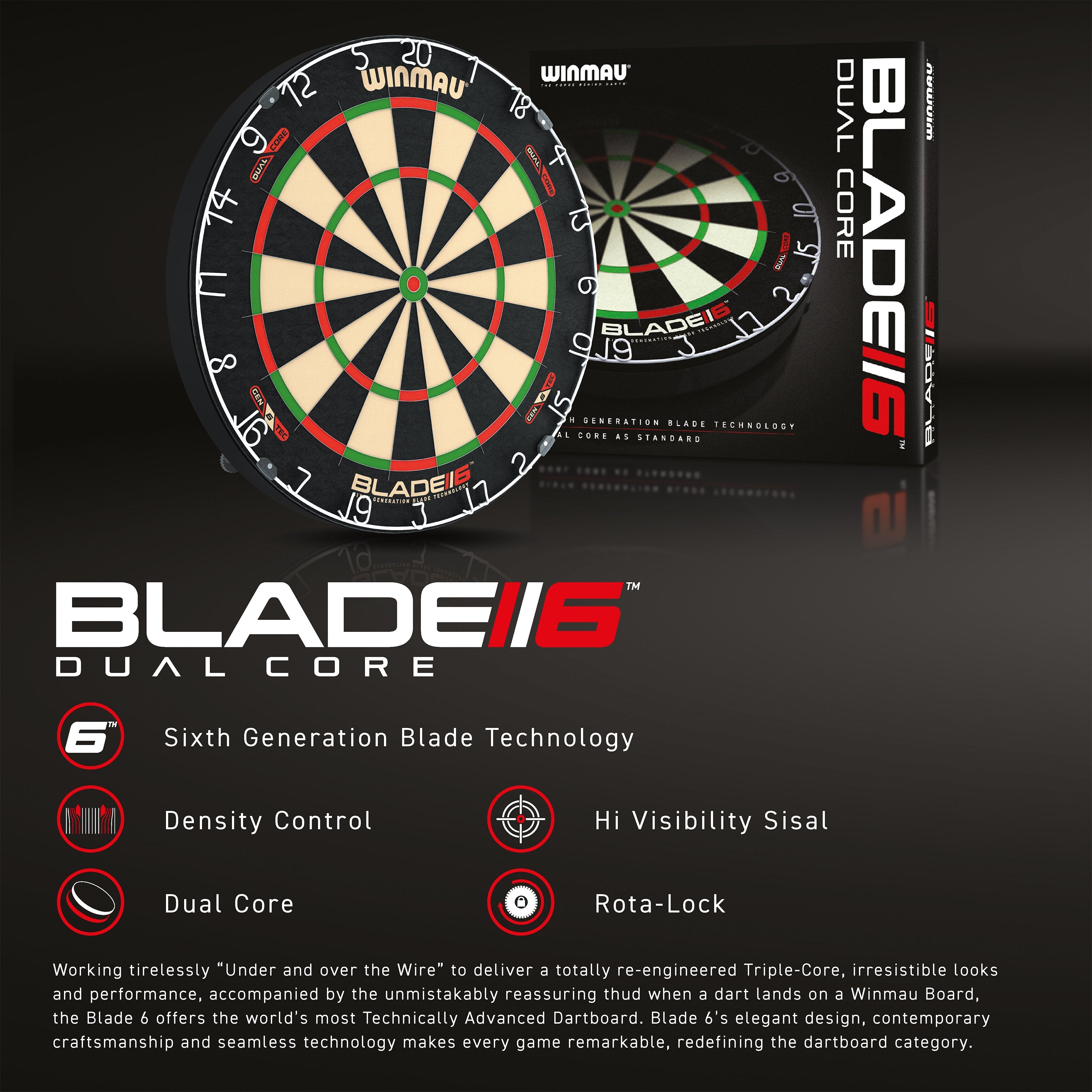  Winmau Blade 6 Dual Core Steeldartboard