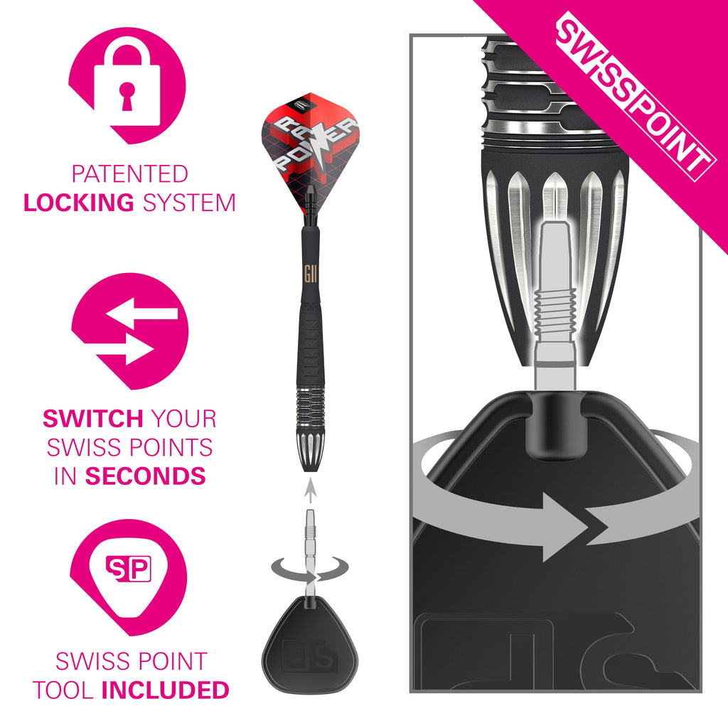 Target Phil Taylor RAW Power G11 95% Tungsten Swiss Point Steeldarts