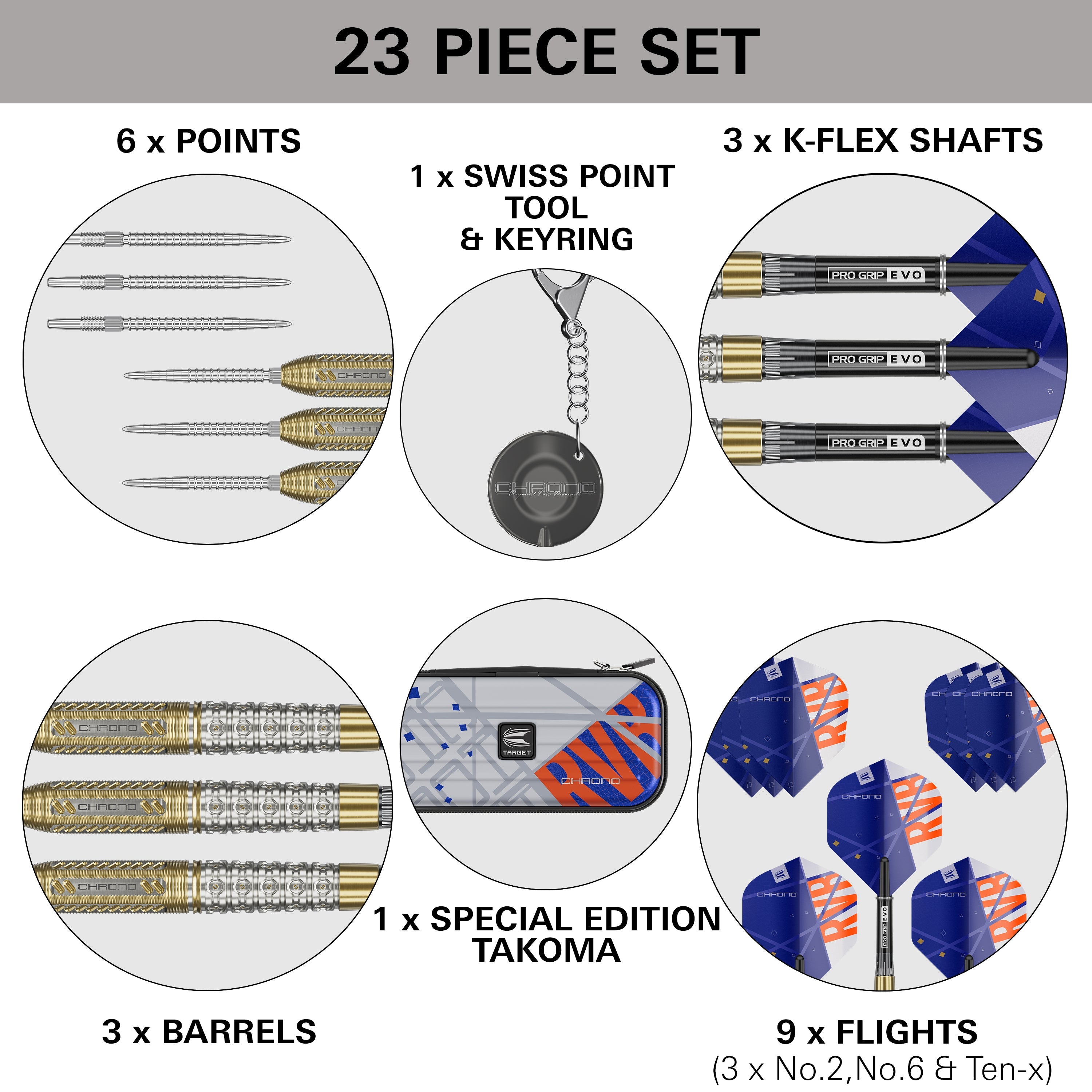  Target Raymond Van Barneveld Chrono 95% Tungsten Swiss Point Steeldarts