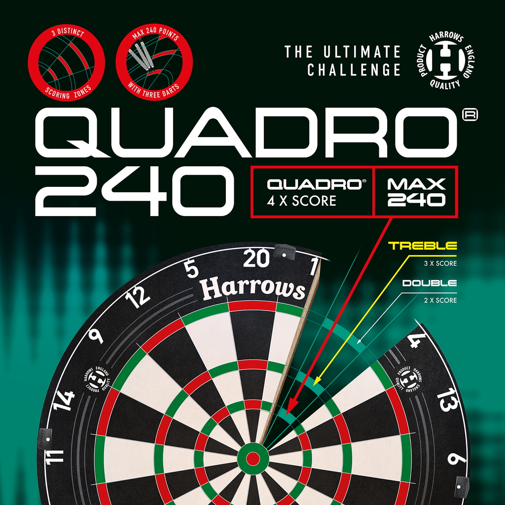  Harrows Quadro 240 Steeldartboard
