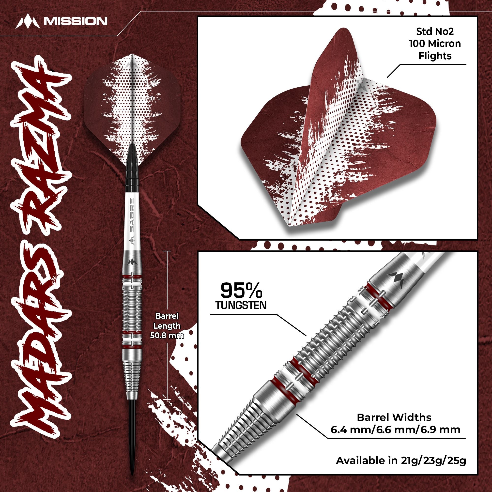  Mission Madars Razma 95% Tungsten Steeldarts