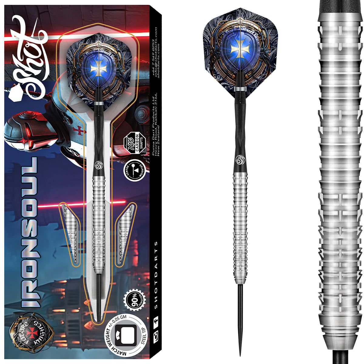  Shot Future Knights Ironsoul 90% Tungsten Steeldarts
