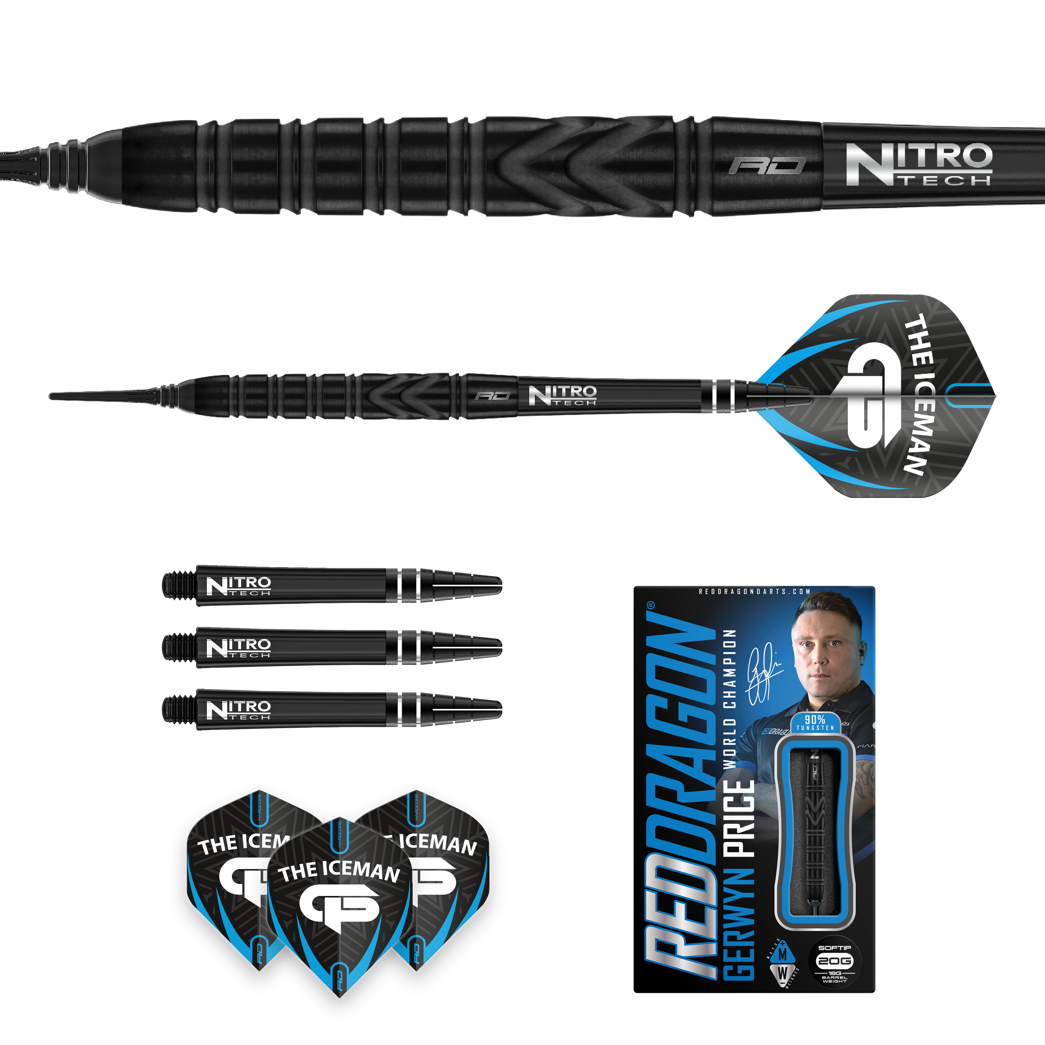  RedDragon Gerwyn Price Black SE 90% Tungsten Softdarts