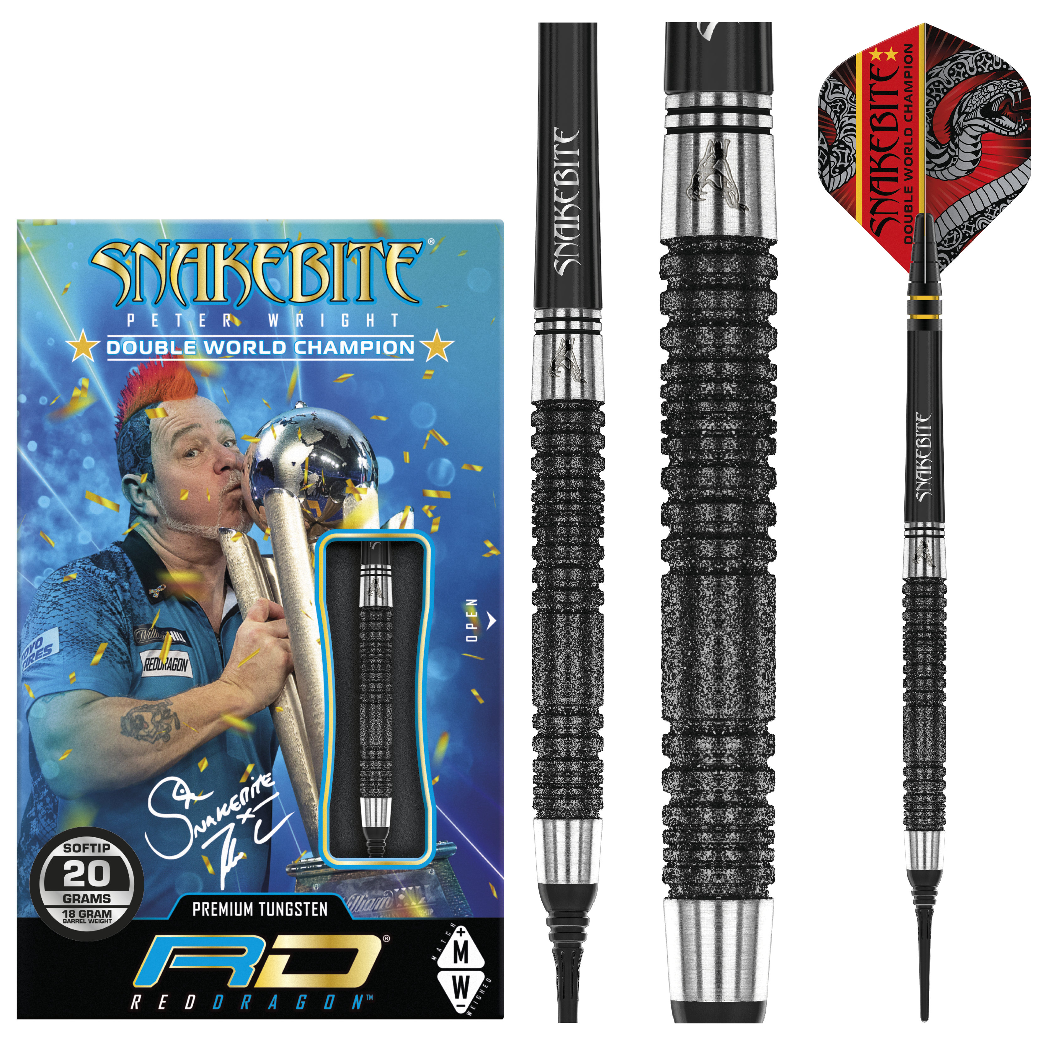 RedDragon Peter Wright Double WC SE Black 90% Tungsten Softdarts
