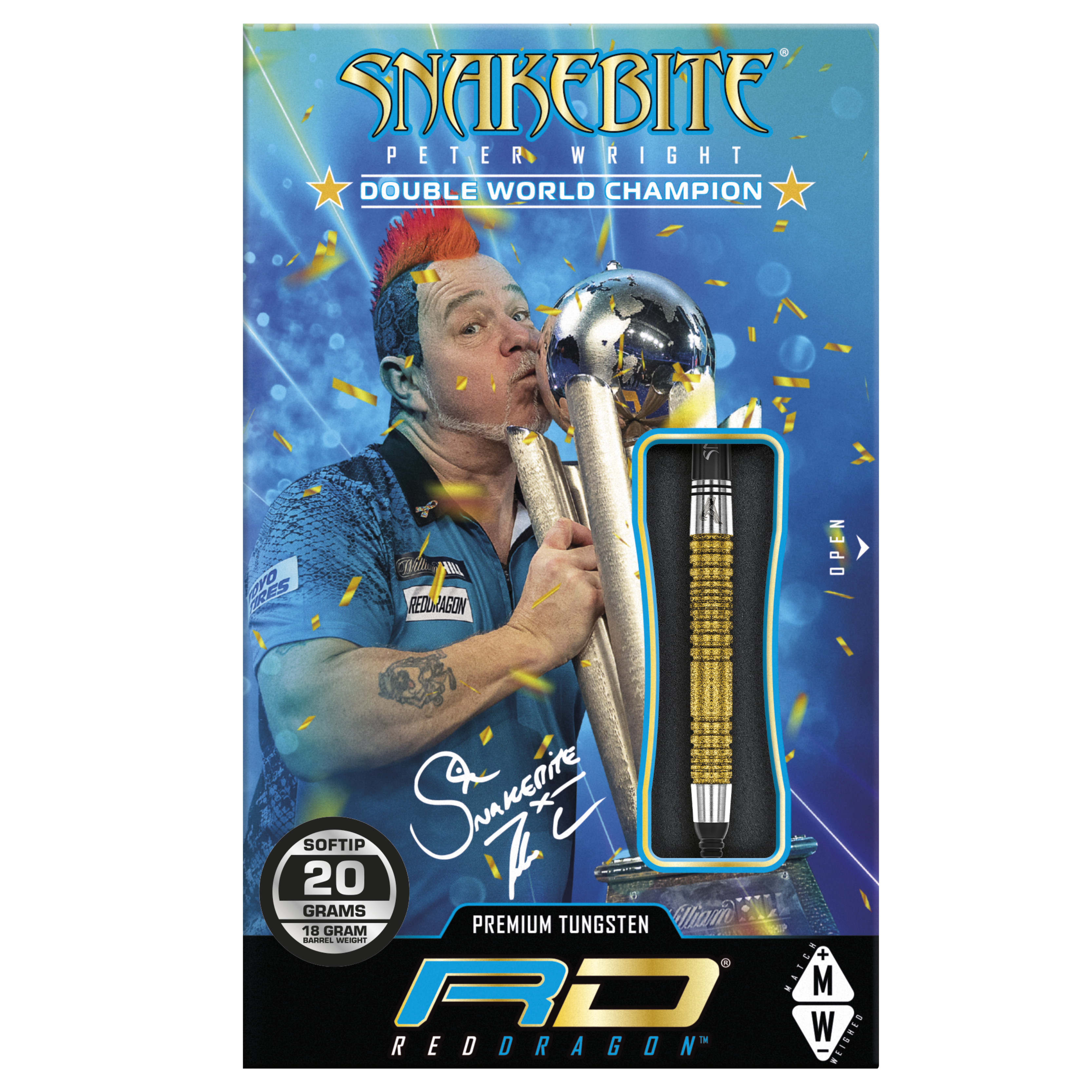  RedDragon Peter Wright Double WC SE Gold 90% Tungsten Softdarts