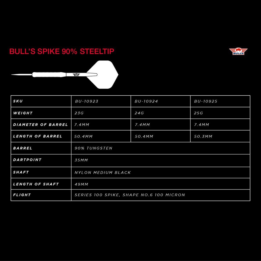  Bull's NL Spike 90% Tungsten Steeldarts