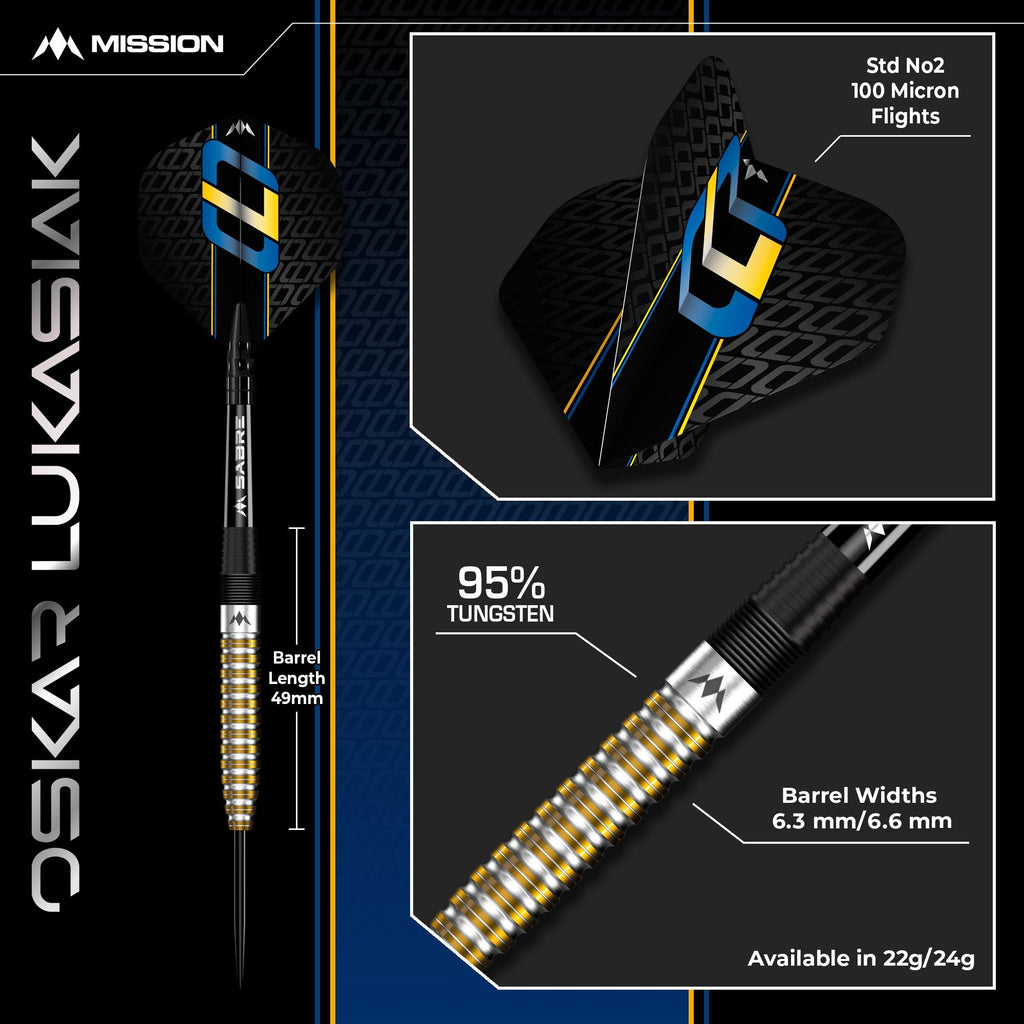  Mission Oskar Lukasiak 95% Tungsten Steeldarts