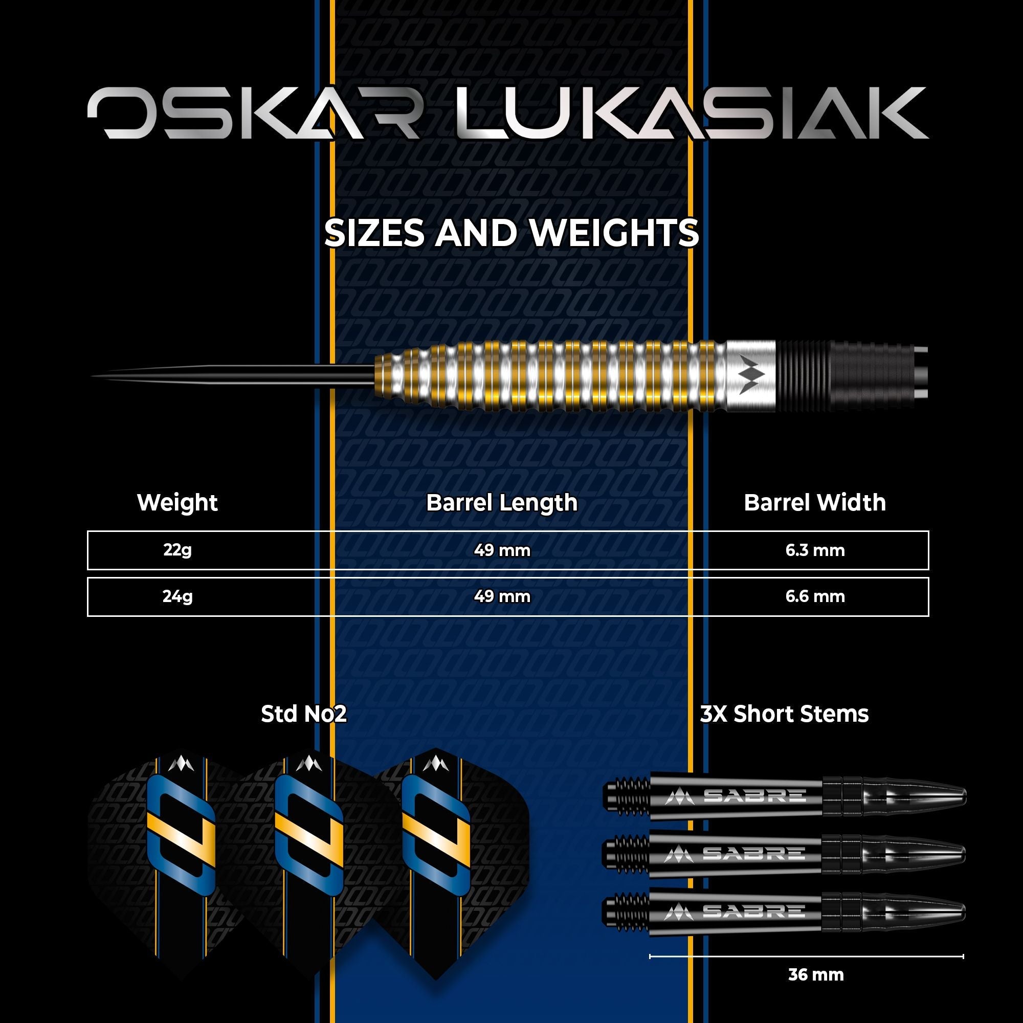  Mission Oskar Lukasiak 95% Tungsten Steeldarts